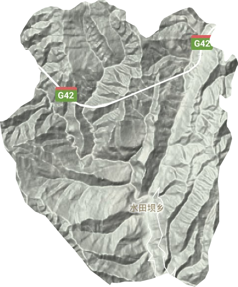 水田坝乡地形地图