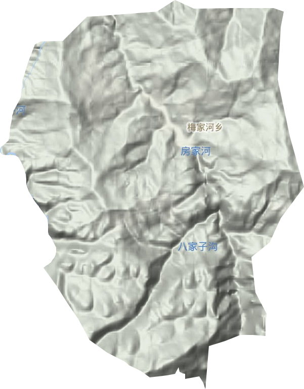 梅家河乡地形地图