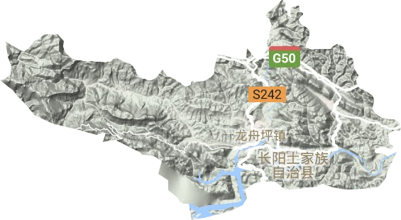 龙舟坪镇地形地图