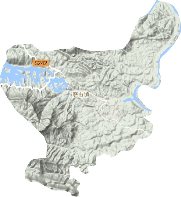 磨市镇地形地图