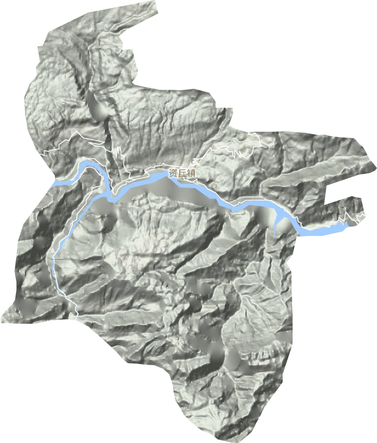 资丘镇地形地图