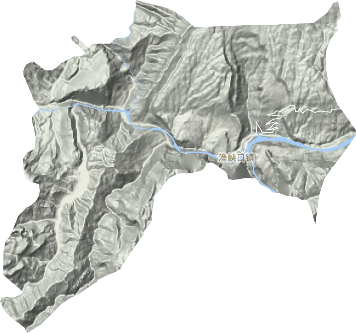 渔峡口镇地形地图