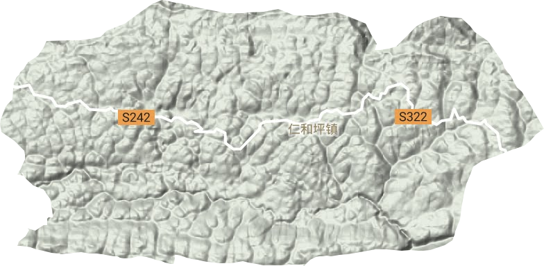 仁和坪镇地形地图