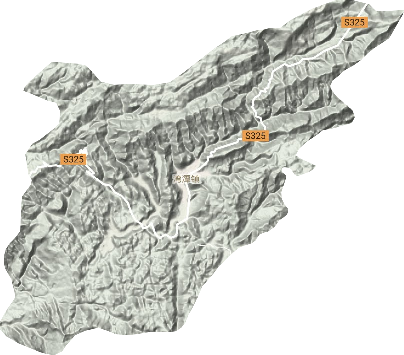 湾潭镇地形地图