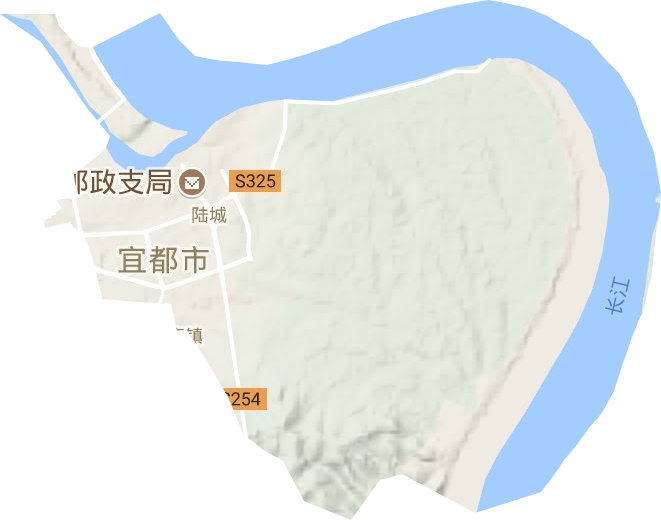 陆城街道地形地图