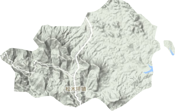 松木坪镇地形地图