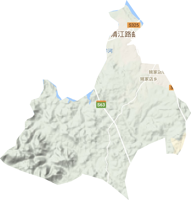 姚家店镇地形地图