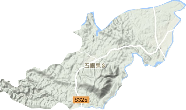 五眼泉镇地形地图