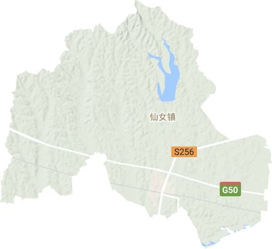 仙女镇地形地图
