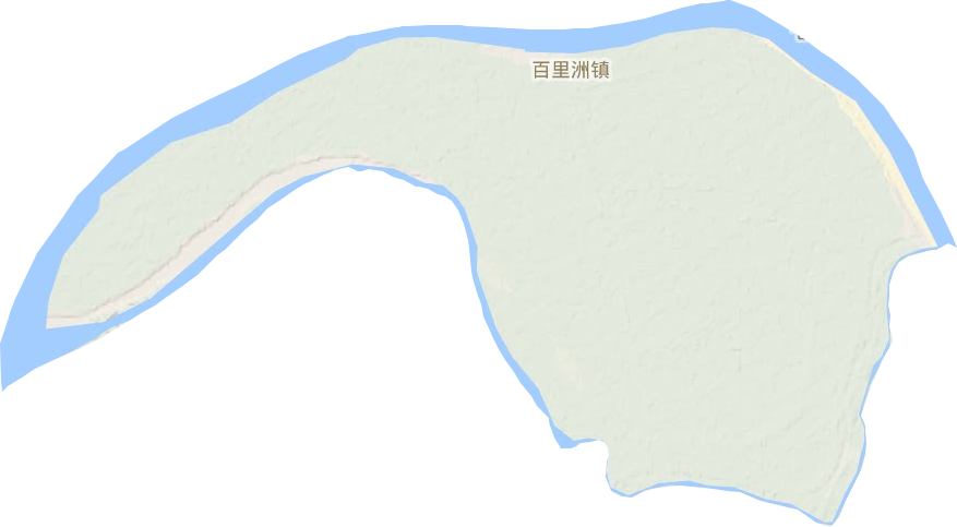 百里洲镇地形地图