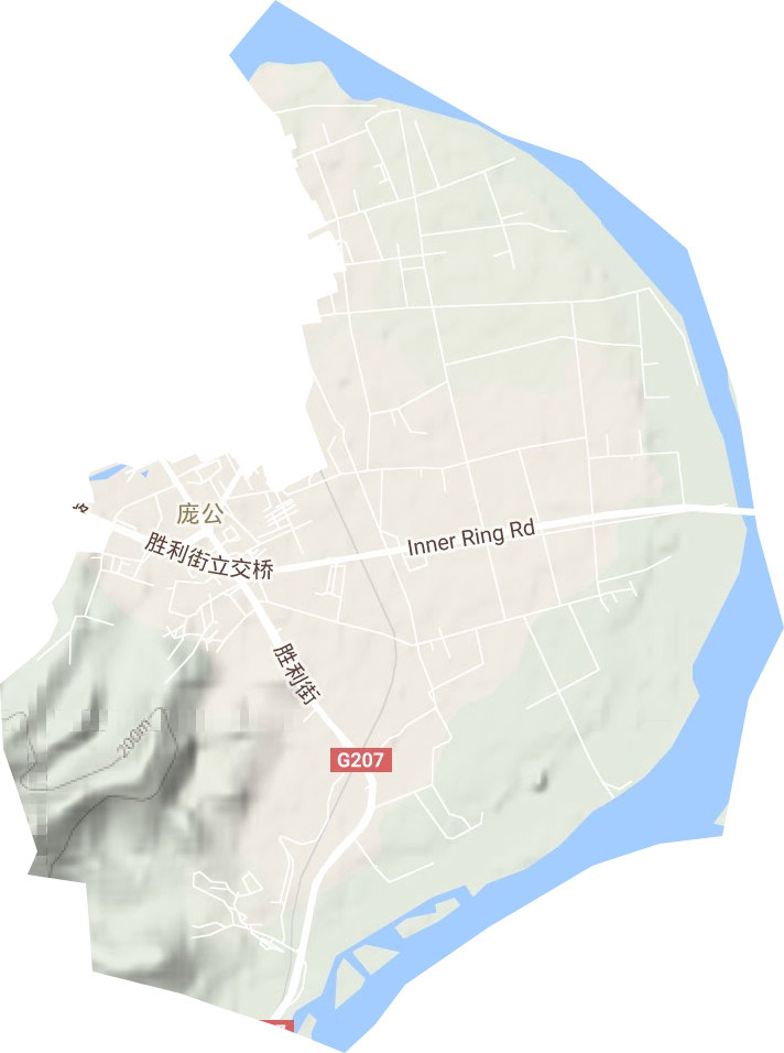 庞公街道地形地图