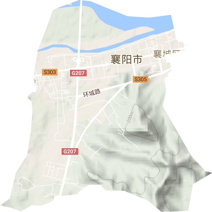 檀溪街道地形地图