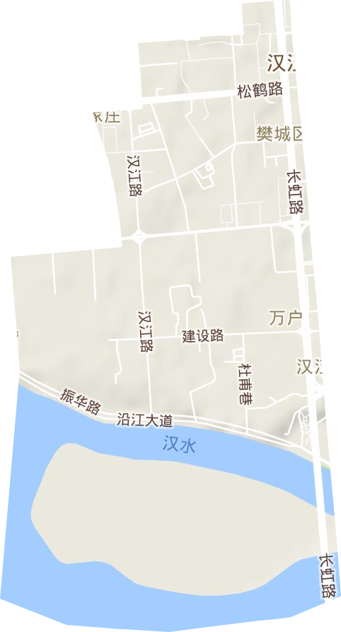 汉江街道地形地图