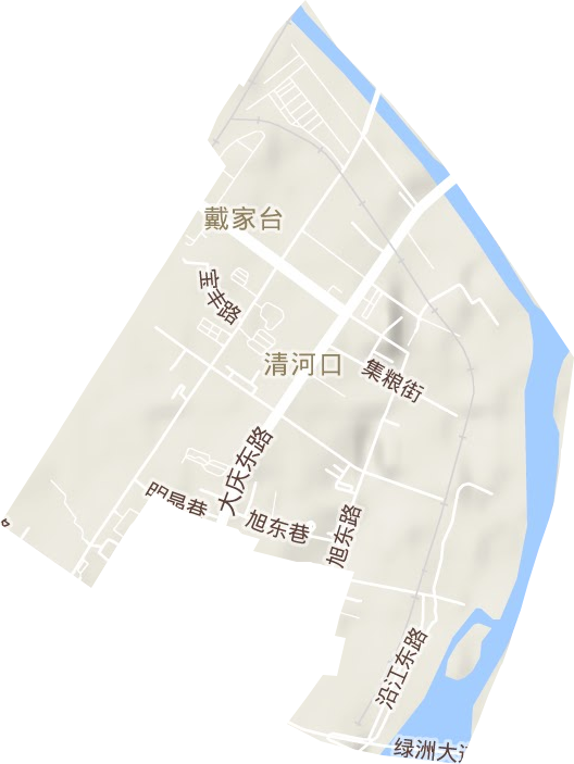 清河口街道地形地图