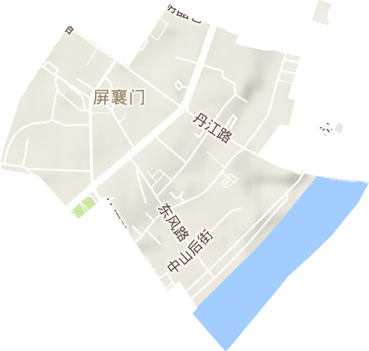 屏襄门街道地形地图