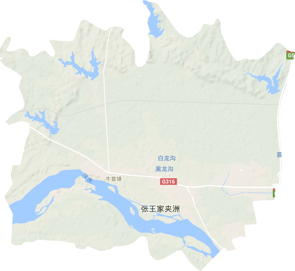 牛首镇地形地图