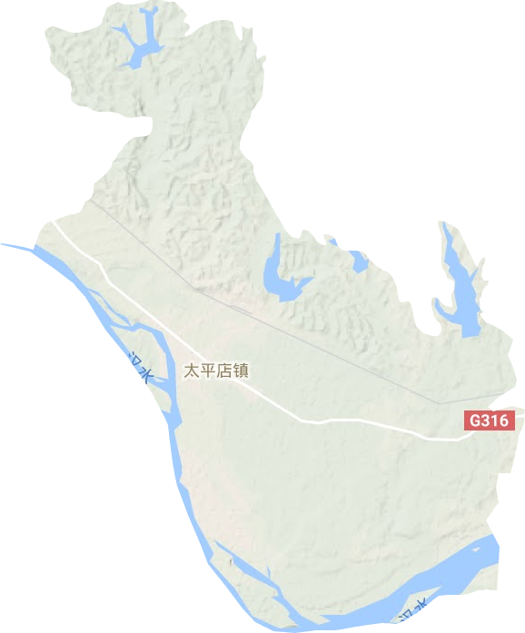 太平店镇地形地图