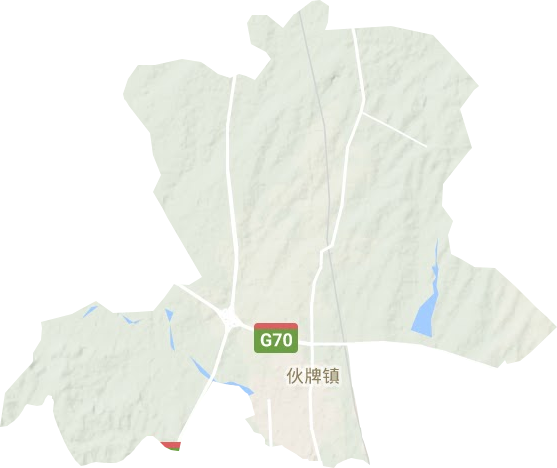 伙牌镇地形地图