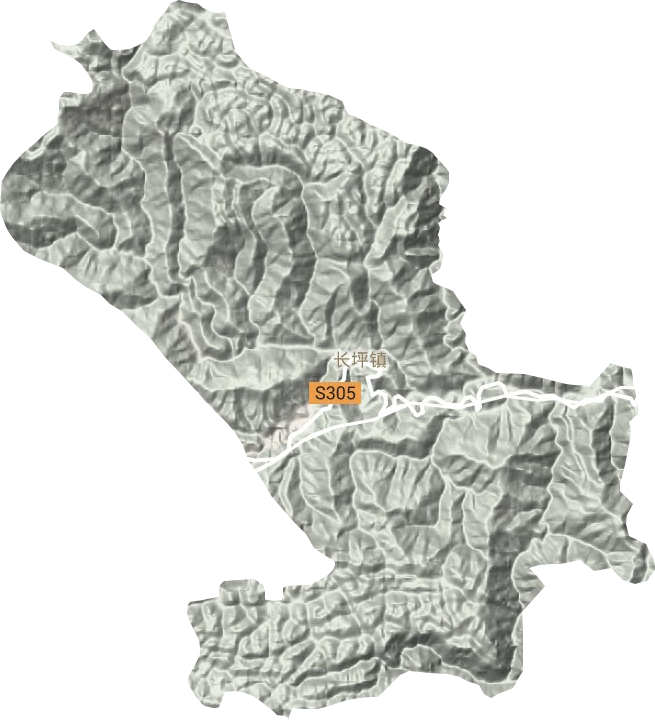 长坪镇地形地图