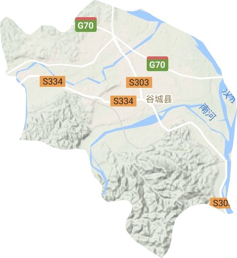 城关镇地形地图