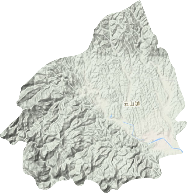 五山镇地形地图
