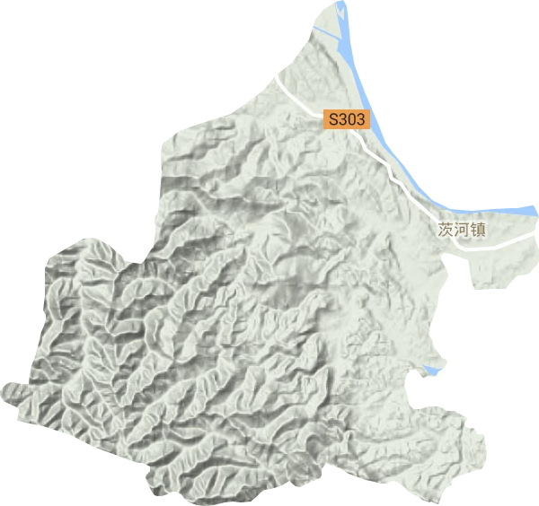 茨河镇地形地图