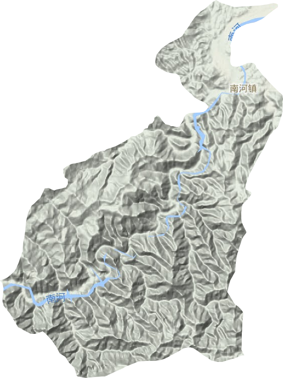 南河镇地形地图