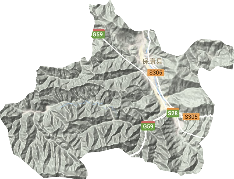 城关镇地形地图