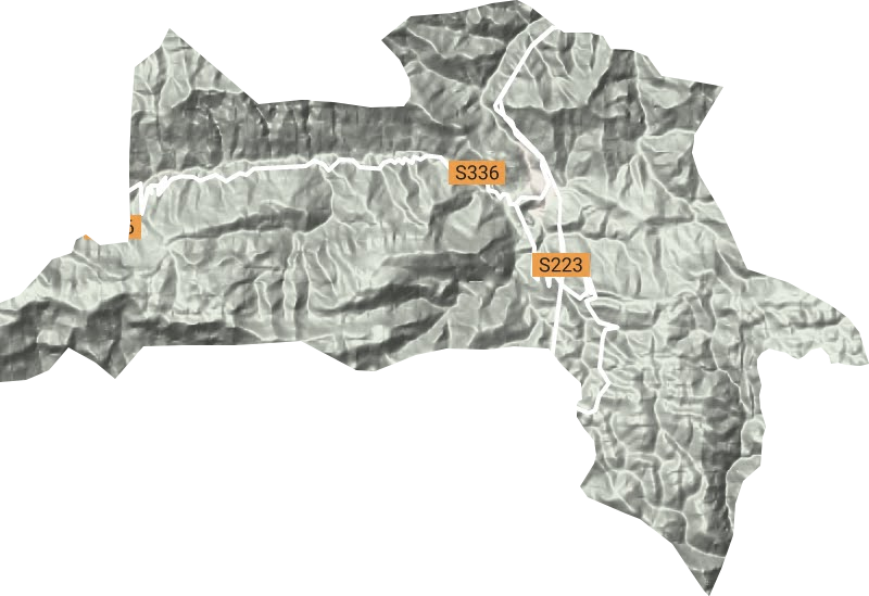 后坪镇地形地图
