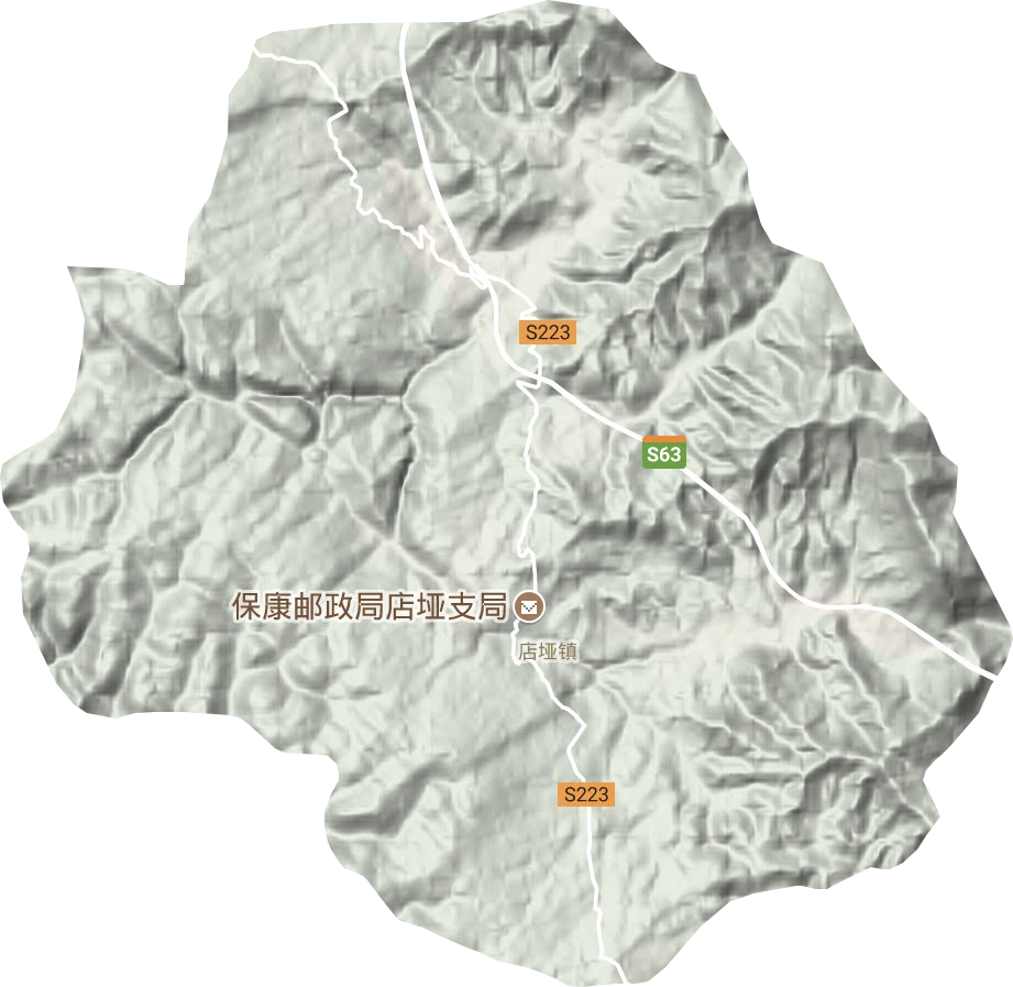 店垭镇地形地图