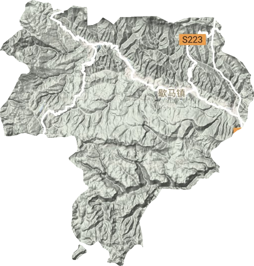 歇马镇地形地图