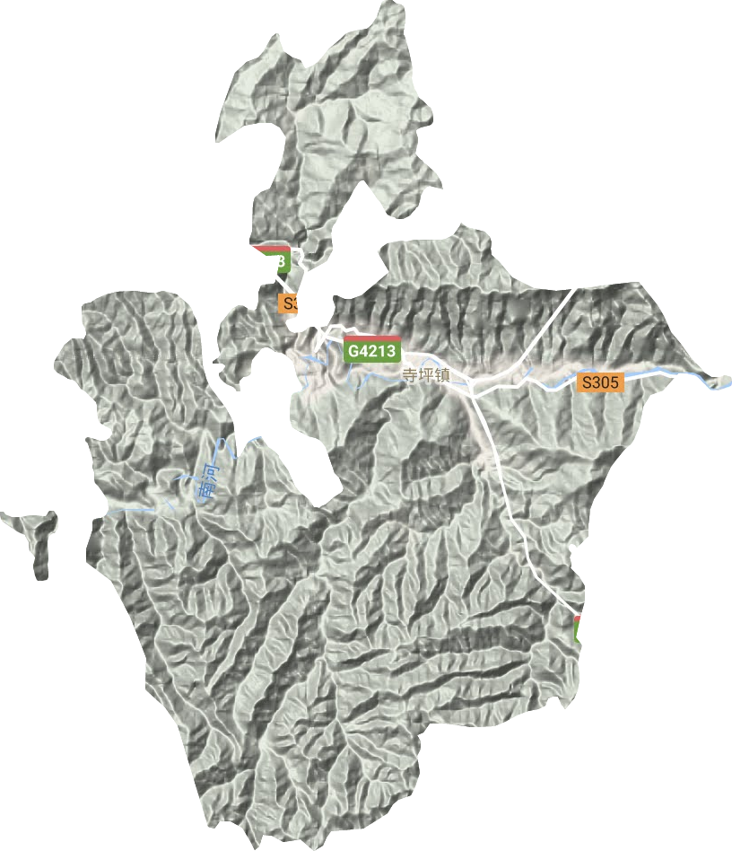 寺坪镇地形地图