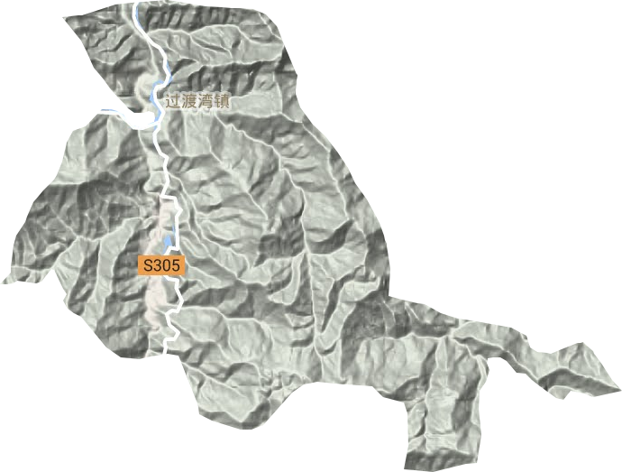过渡湾镇地形地图