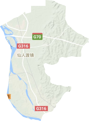 仙人渡镇地形地图