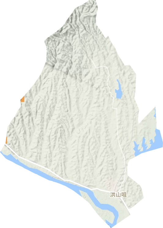 洪山嘴镇地形地图