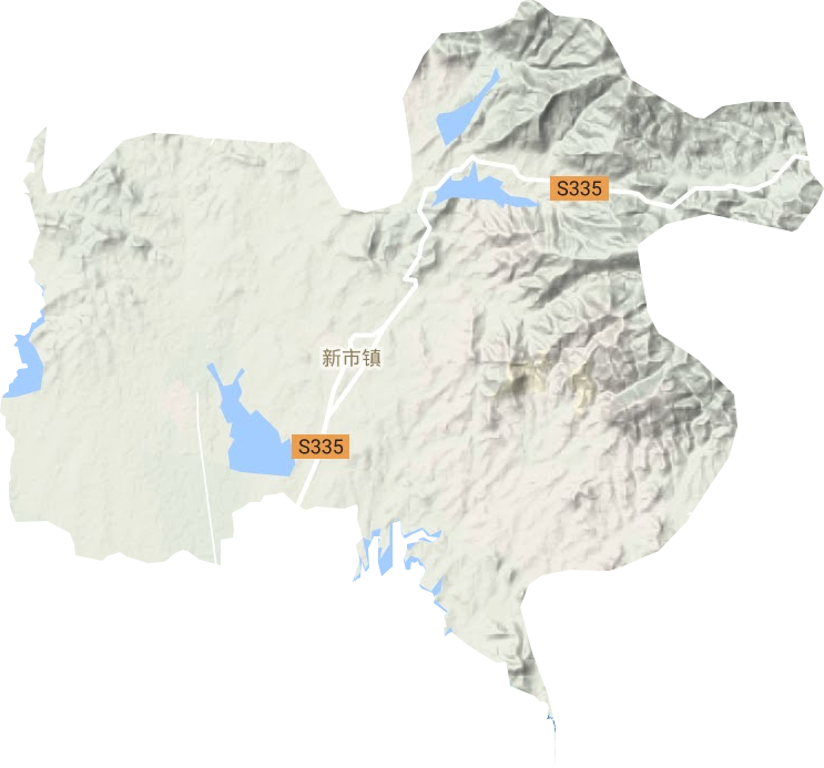 新市镇地形地图