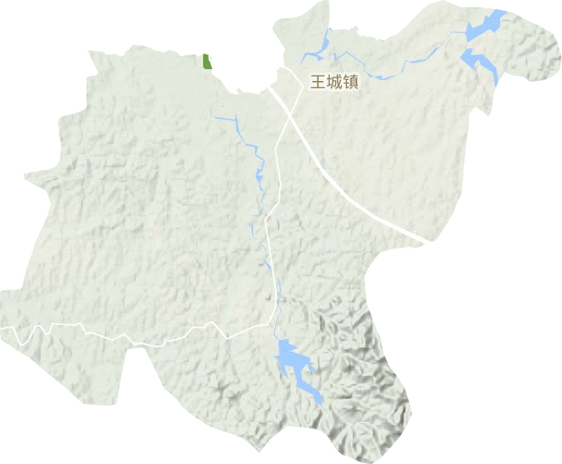 王城镇地形地图