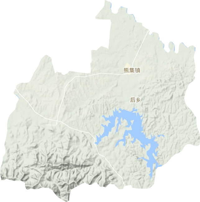 熊集镇地形地图