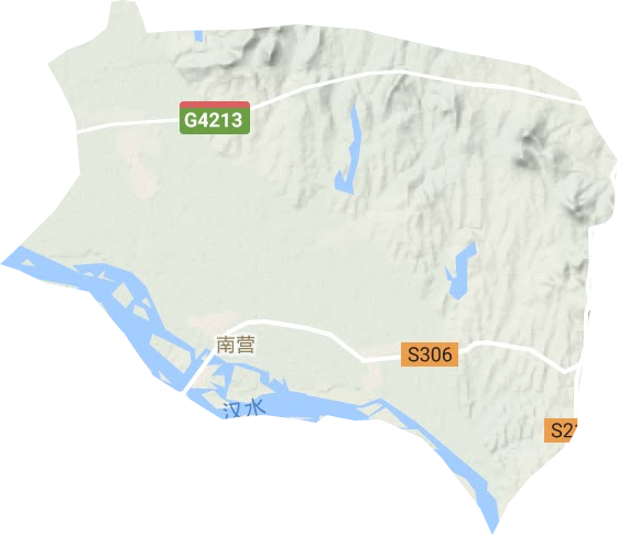 南营街道地形地图