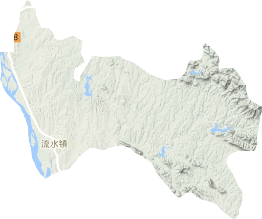 流水镇地形地图