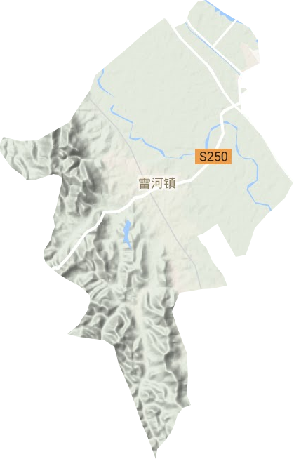 雷河镇地形地图
