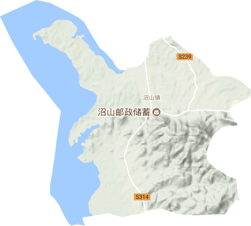 沼山镇地形地图