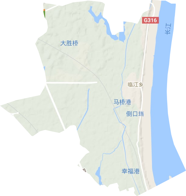 临江乡地形地图