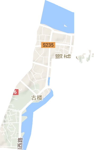 古楼街道地形地图