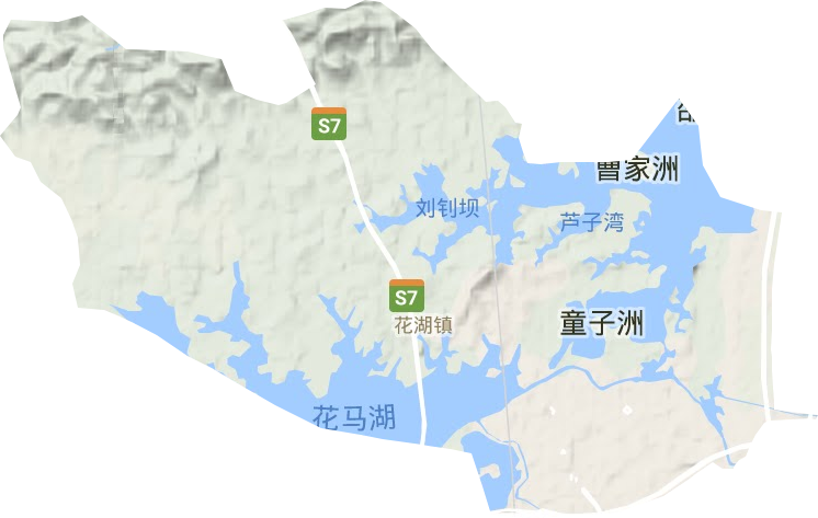 花湖镇地形地图