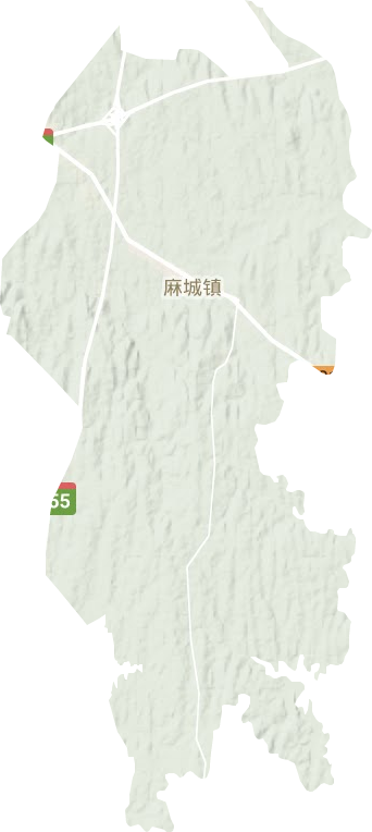 麻城镇地形地图