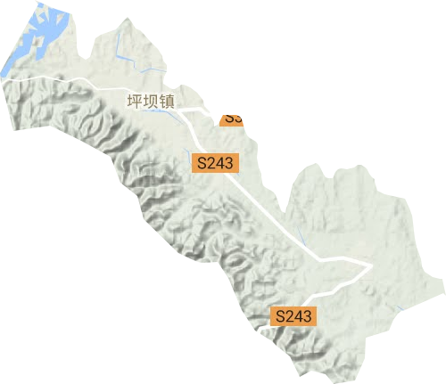 坪坝镇地形地图