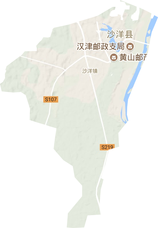沙洋镇地形地图