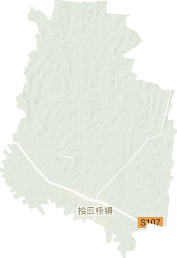 拾回桥镇地形地图