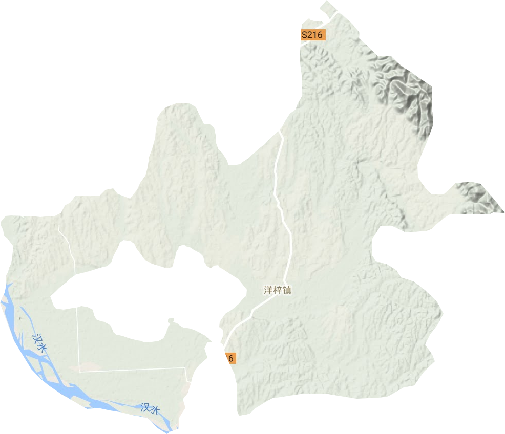 洋梓镇地形地图